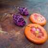 Boucles d'oreilles artisanales "Décadent hibiscus"